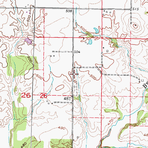 Topographic Map of East Sugar Creek School (historical), IL