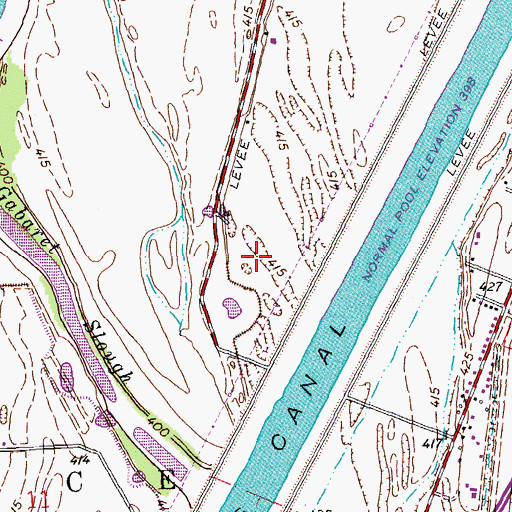 Topographic Map of Gabaret School (historical), IL