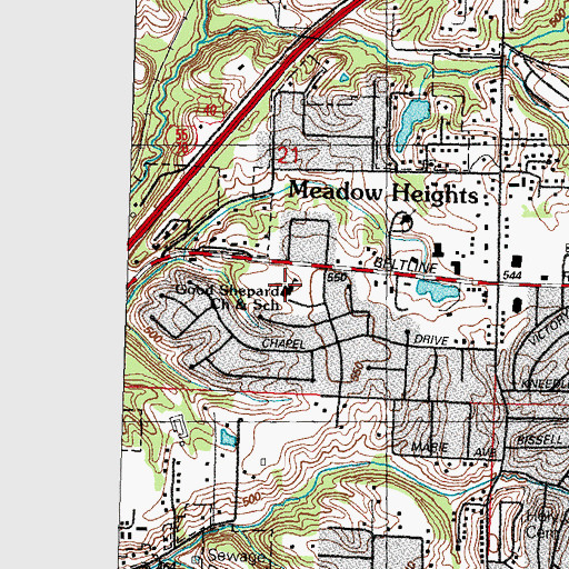 Topographic Map of Good Shepherd School, IL