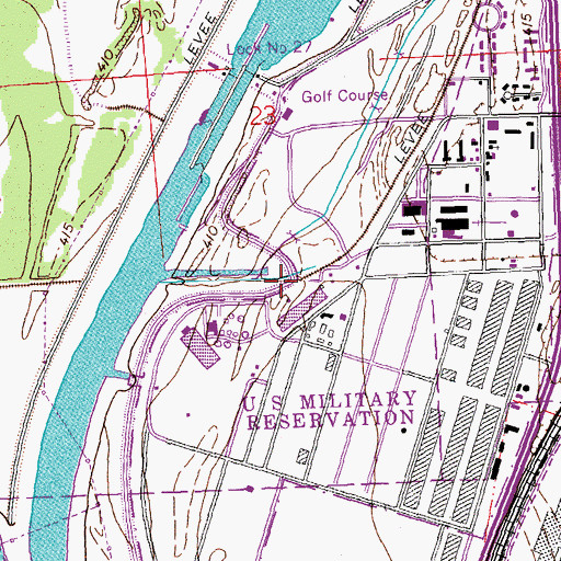 Topographic Map of Granite City Sewer Canal, IL