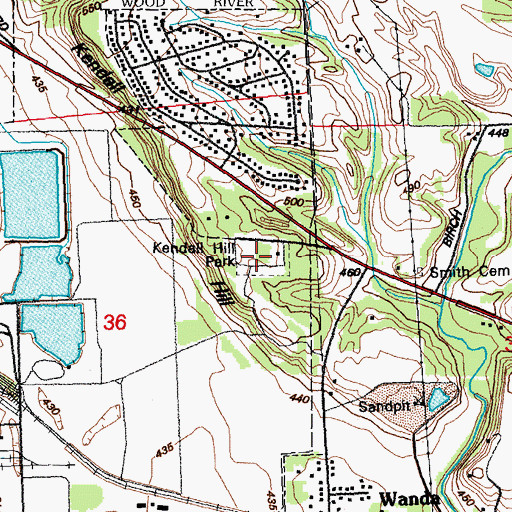 Topographic Map of Kendall Hill Park, IL