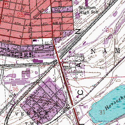 Topographic Map of Madison Station, IL