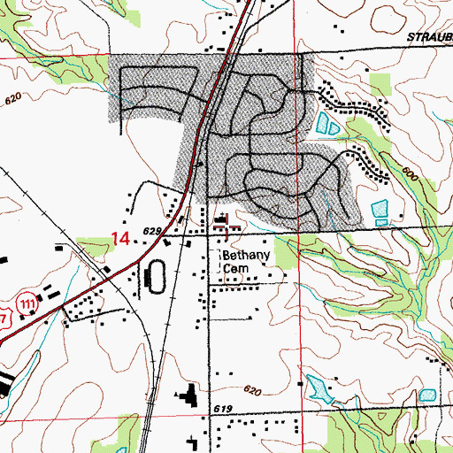 Topographic Map of Mason School (historical), IL