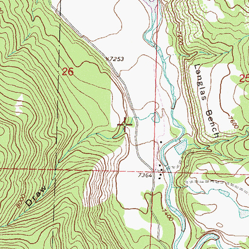 Topographic Map of Langlas Draw, CO