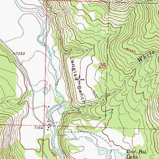 Topographic Map of Langlas Bench, CO