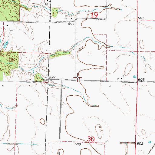 Topographic Map of Pisgah School (historical), IL