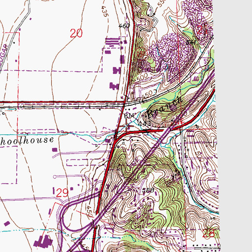 Topographic Map of Pleasant Grove School (historical), IL