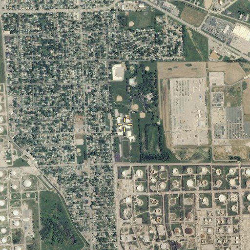 Aerial/Satellite Image of Roxana High School, IL
