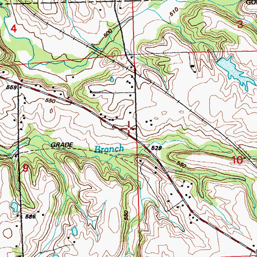 Topographic Map of South Branch School (historical), IL