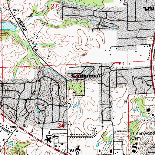 Topographic Map of Southmoor, IL