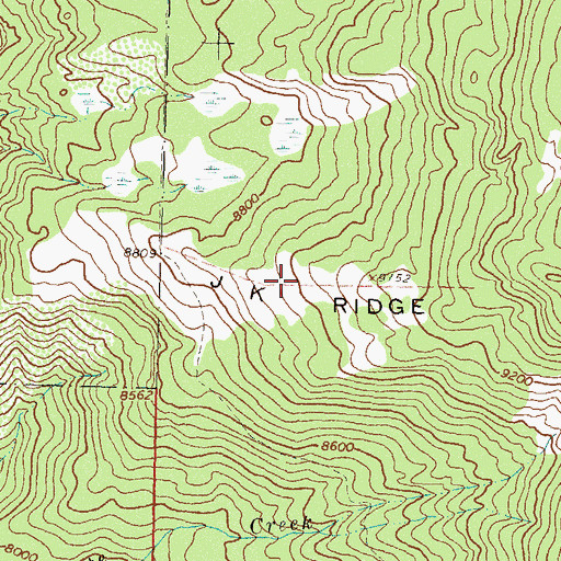 Topographic Map of J K Ridge, CO