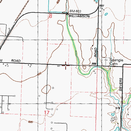 Topographic Map of Spangle School (historical), IL