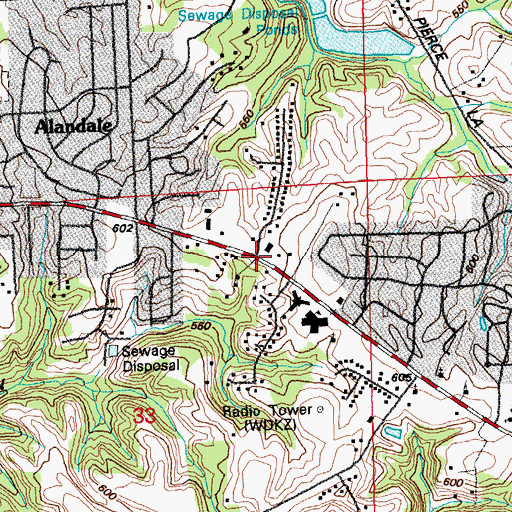 Topographic Map of Summerfield School (historical), IL