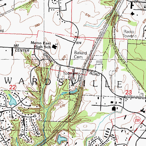 Topographic Map of Township Park, IL