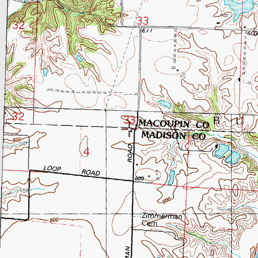 Topographic Map of Zimmerman School (historical), IL