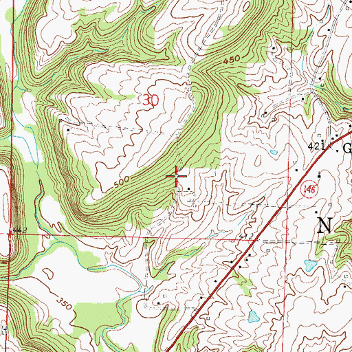 Topographic Map of Gowansville (historical), IL