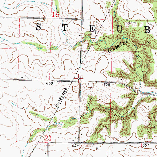 Topographic Map of Center School (historical), IL