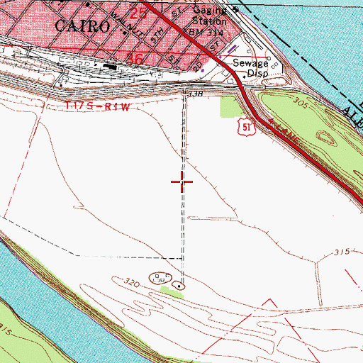 Topographic Map of Cairo Point, IL