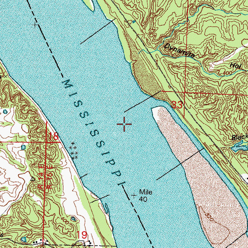 Topographic Map of Commerce Towhead (historical), IL