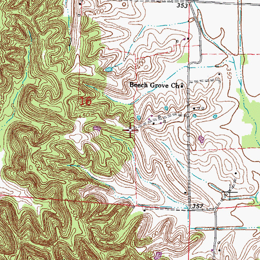 Topographic Map of Dexter School (historical), IL