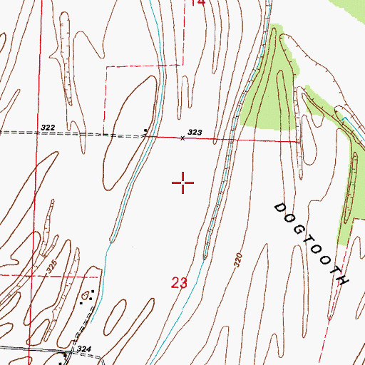 Topographic Map of Dogtooth Bend, IL
