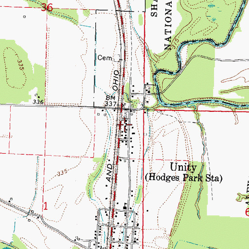 Topographic Map of Hodges Park, IL