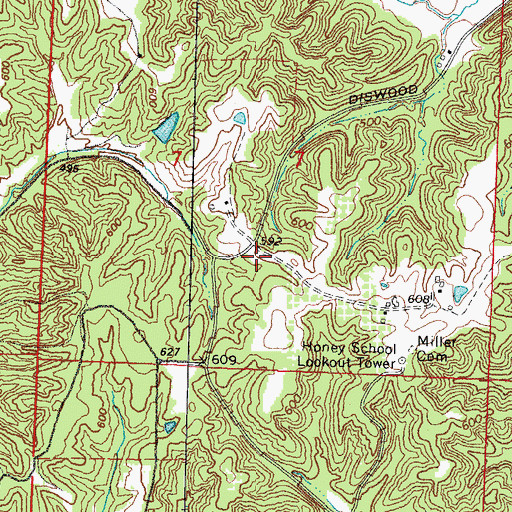 Topographic Map of Honey School (historical), IL