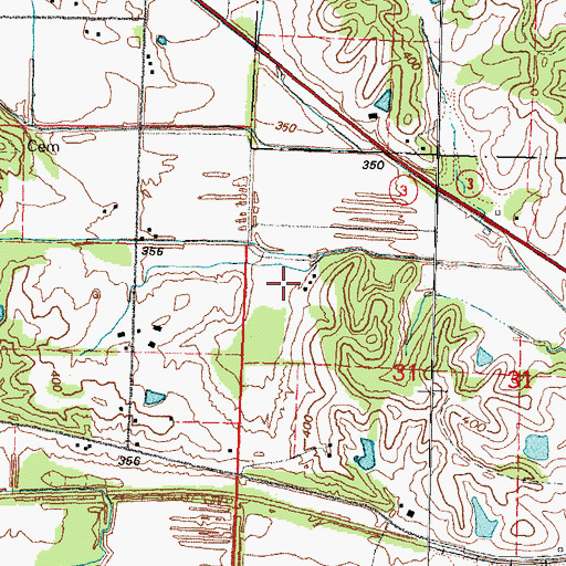 Topographic Map of Little Cypress Swamp (historical), IL