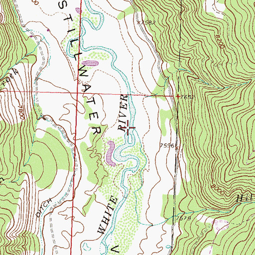 Topographic Map of Hill Creek, CO