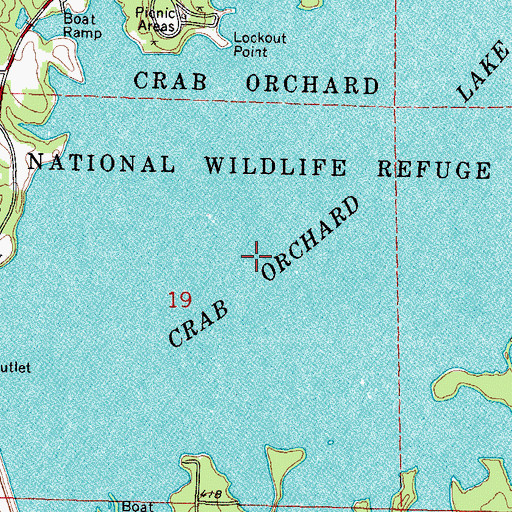 Topographic Map of Prairie Creek (historical), IL