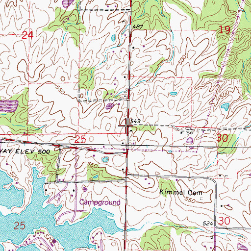 Topographic Map of Sarildia School (historical), IL