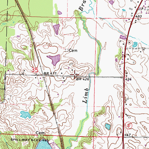 Topographic Map of Skaggs School (historical), IL