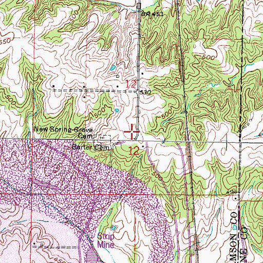 Topographic Map of Spring Grove Church (historical), IL