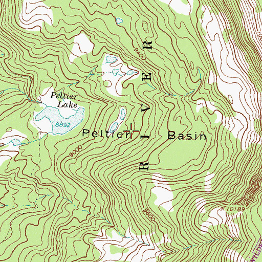 Topographic Map of Peltier Basin, CO