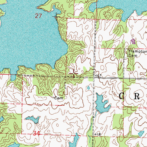 Topographic Map of West Hampton School (historical), IL