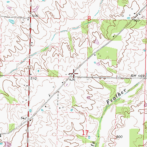 Topographic Map of Barren School (historical), IL