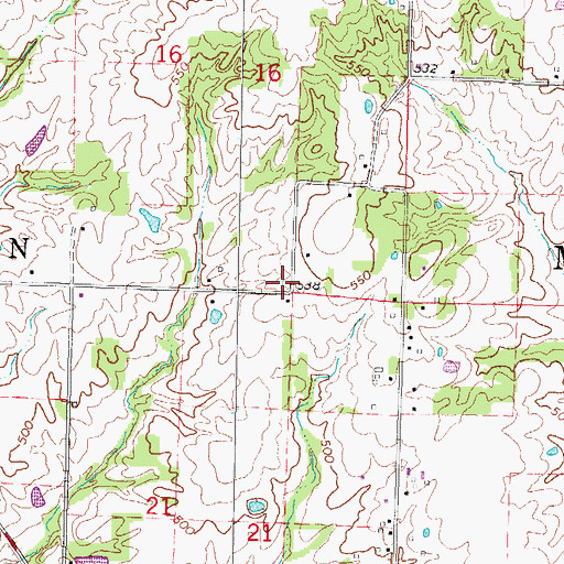 Topographic Map of Block School (historical), IL