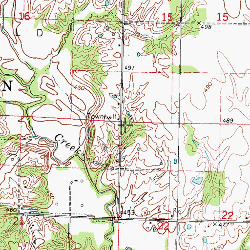 Topographic Map of Center School (historical), IL