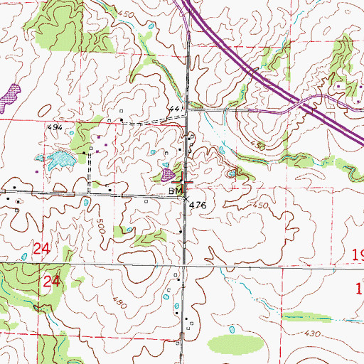 Topographic Map of Central School (historical), IL