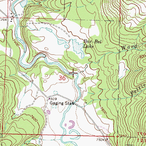 Topographic Map of Ward Creek, CO