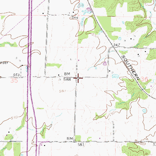 Topographic Map of Ebenezer School (historical), IL