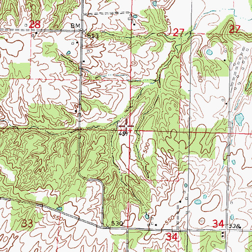 Topographic Map of Farrington School (historical), IL
