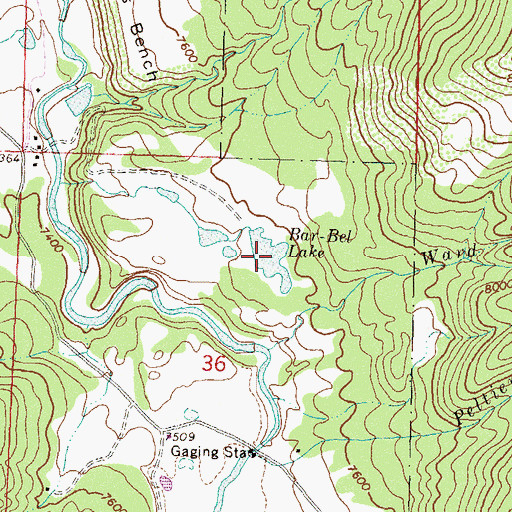 Topographic Map of Bar-Bel Lake, CO