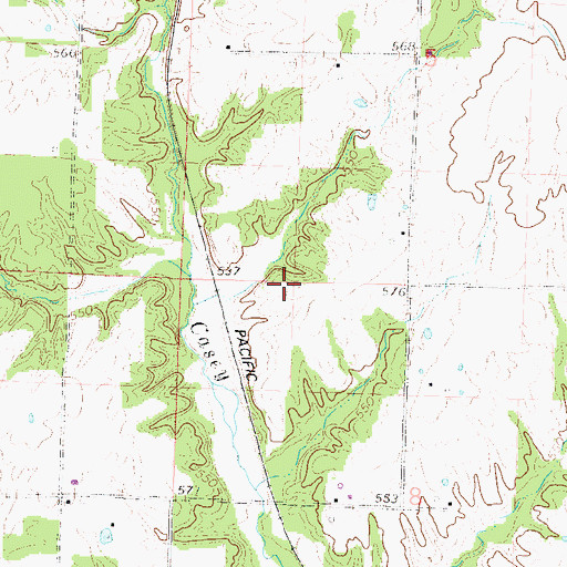 Topographic Map of Hawkins School (historical), IL