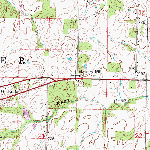 Topographic Map of Hickory Hill School (historical), IL