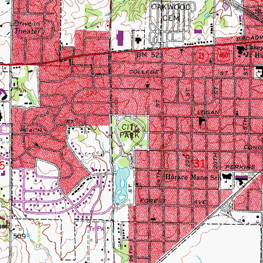 Topographic Map of Highland Park, IL