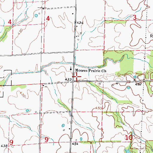 Topographic Map of Hungry Hill School (historical), IL