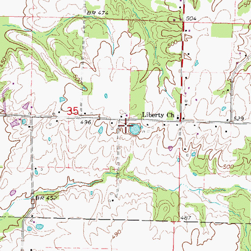 Topographic Map of Liberty School (historical), IL