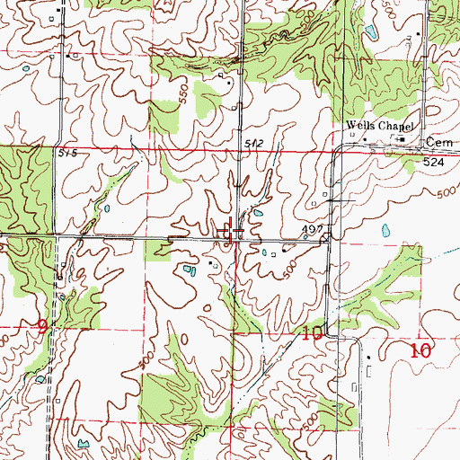 Topographic Map of Milliner School (historical), IL