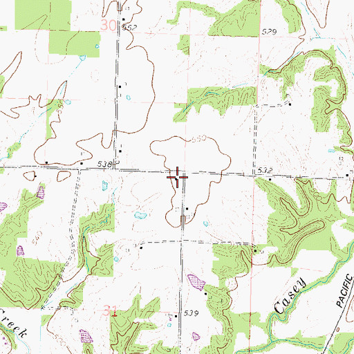 Topographic Map of Osborne School (historical), IL